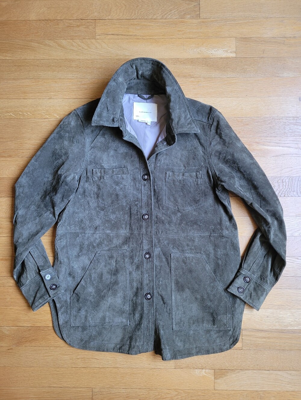 Anthro Suede Leather Utility Chore Jacket Shacket